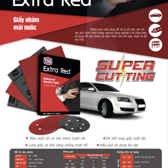 TOA EXTRA RED WATERPROOF ABRASIVE 
